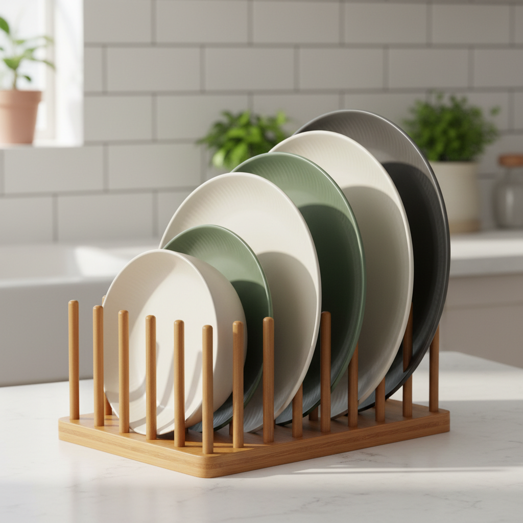 Ceramic Plate Rack Organizer