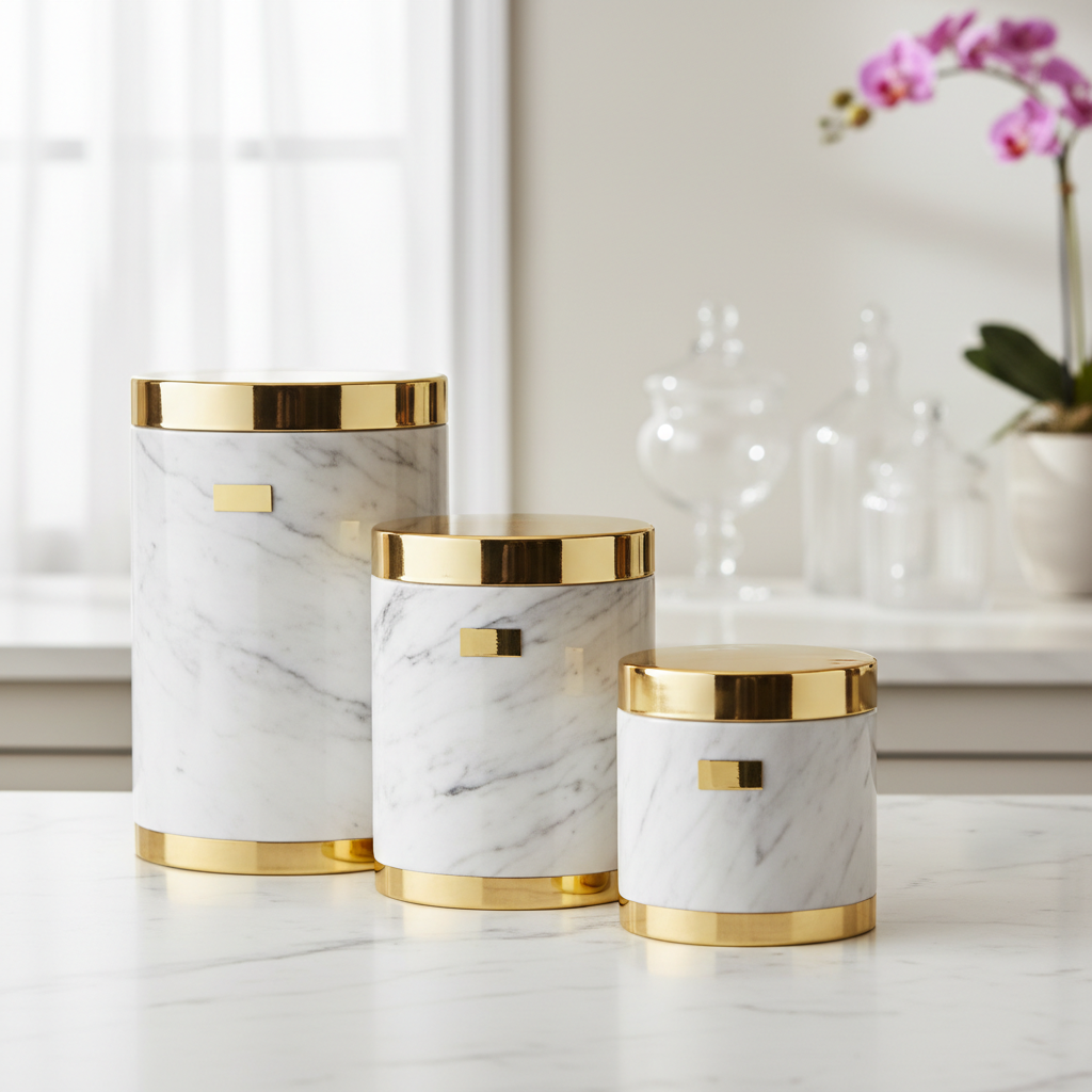 Luxury Marble Kitchen Canister Set