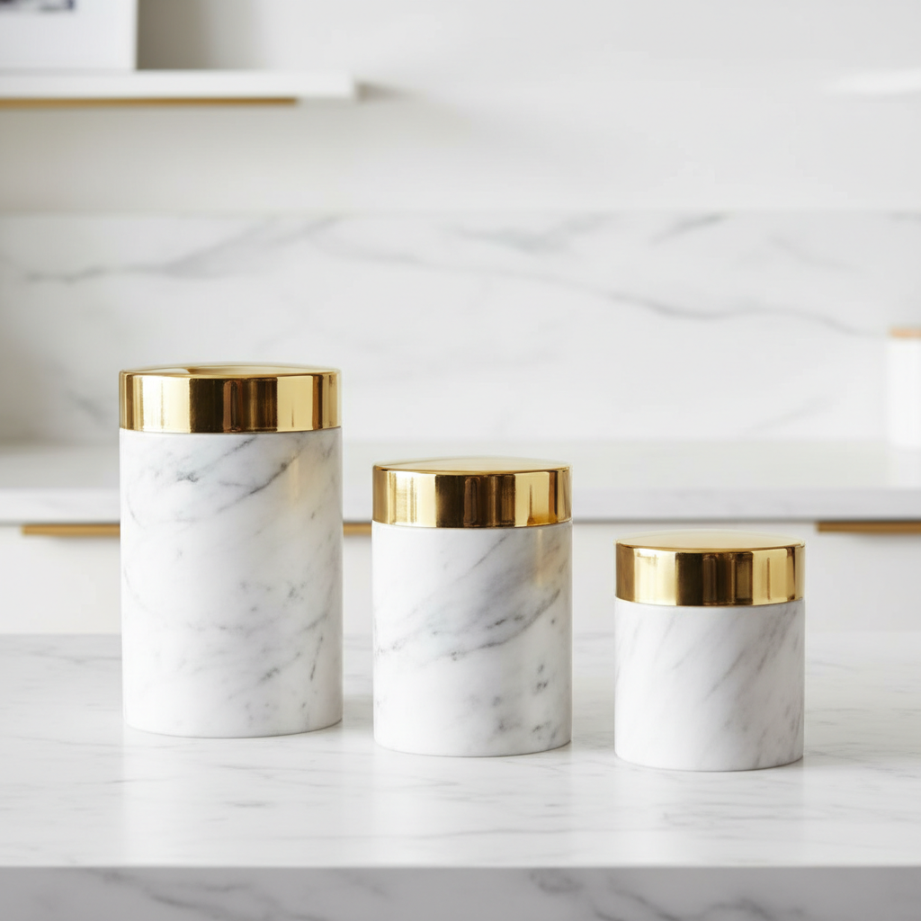Luxury Marble Kitchen Canister Set