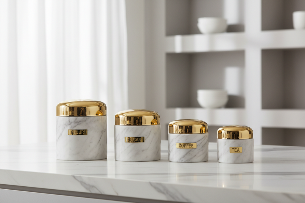 Luxury Marble Kitchen Canister Set
