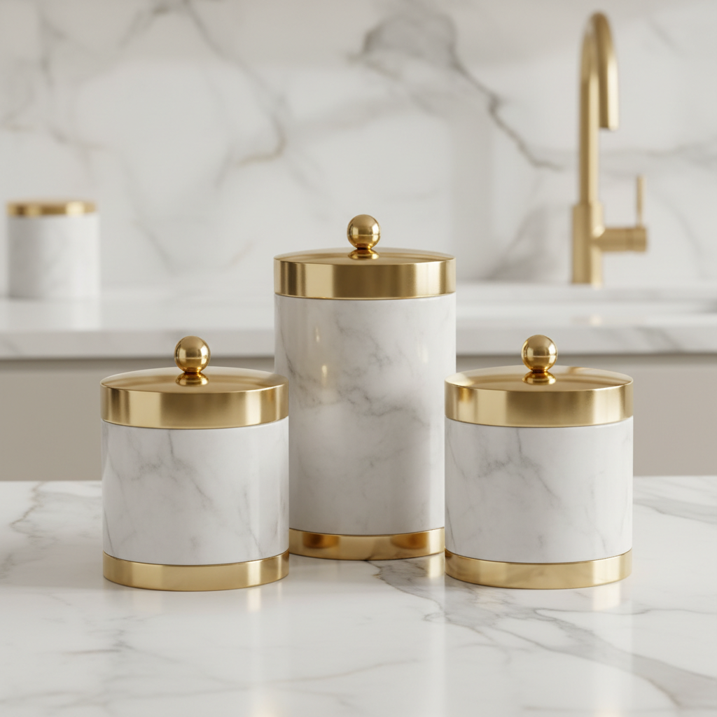 Luxury Marble Kitchen Canister Set