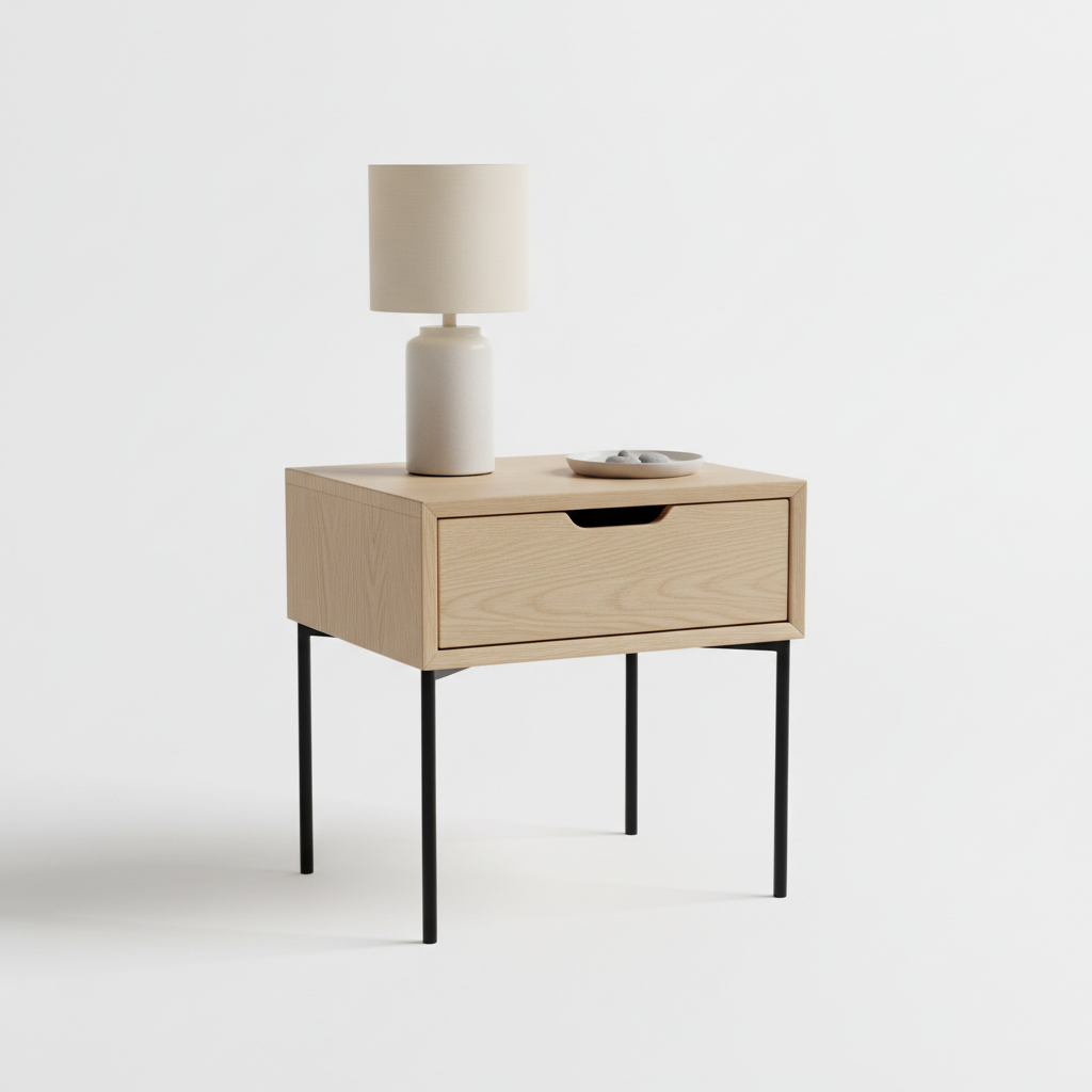 Minimalist Bedroom Nightstand with Drawer