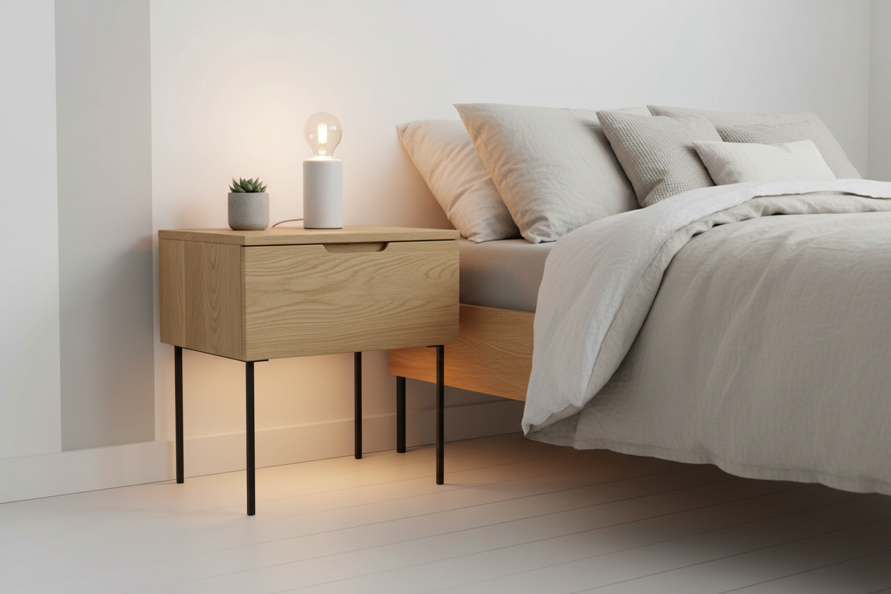 Minimalist Bedroom Nightstand with Drawer