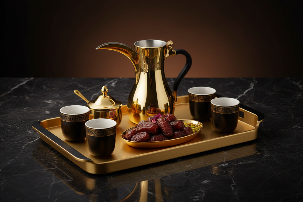 Modern Arabic Coffee & Tea Serving Tray Set